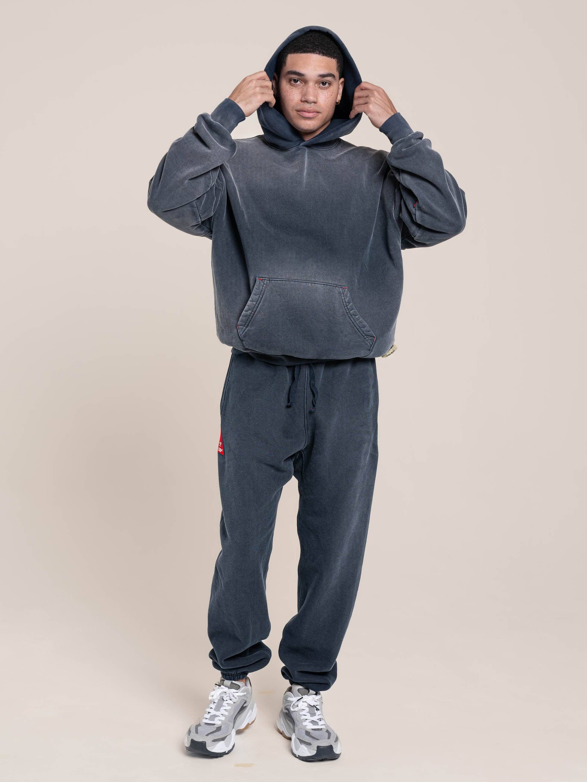 College Navy French Terry Hoodie for wholesale on Faire4