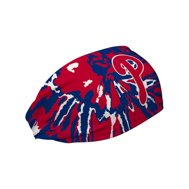 Red Navy Phillies Cooling Headband: Team Tie Dye for wholesale on Faire