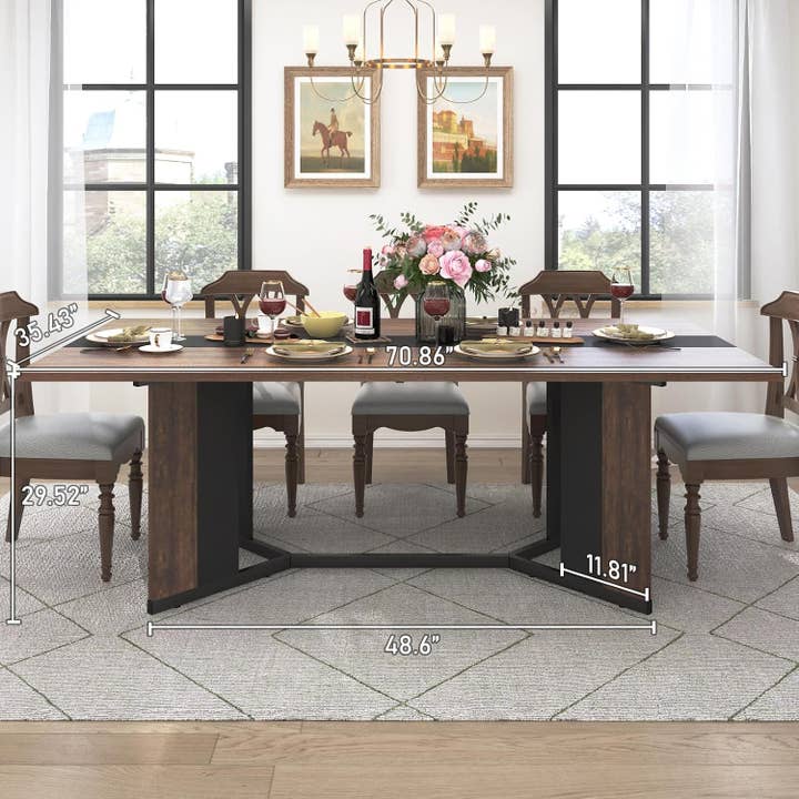 71In Large Rectangular Dining Table With Brown Tabletop for wholesale on Faire6