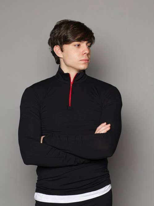 Top unisex a maniche lunghe con zip in bambù per la vendita all'ingrosso da parte di KOKORO ORGANICS LTD