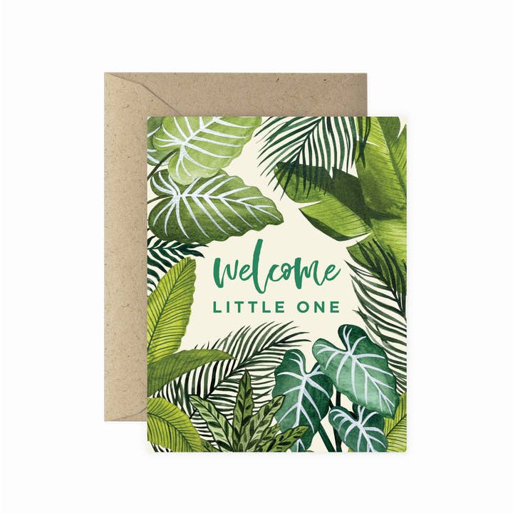 Carte de vœux Foliage Welcome Little One | Baby Shower pour la vente par Paper Anchor Co.