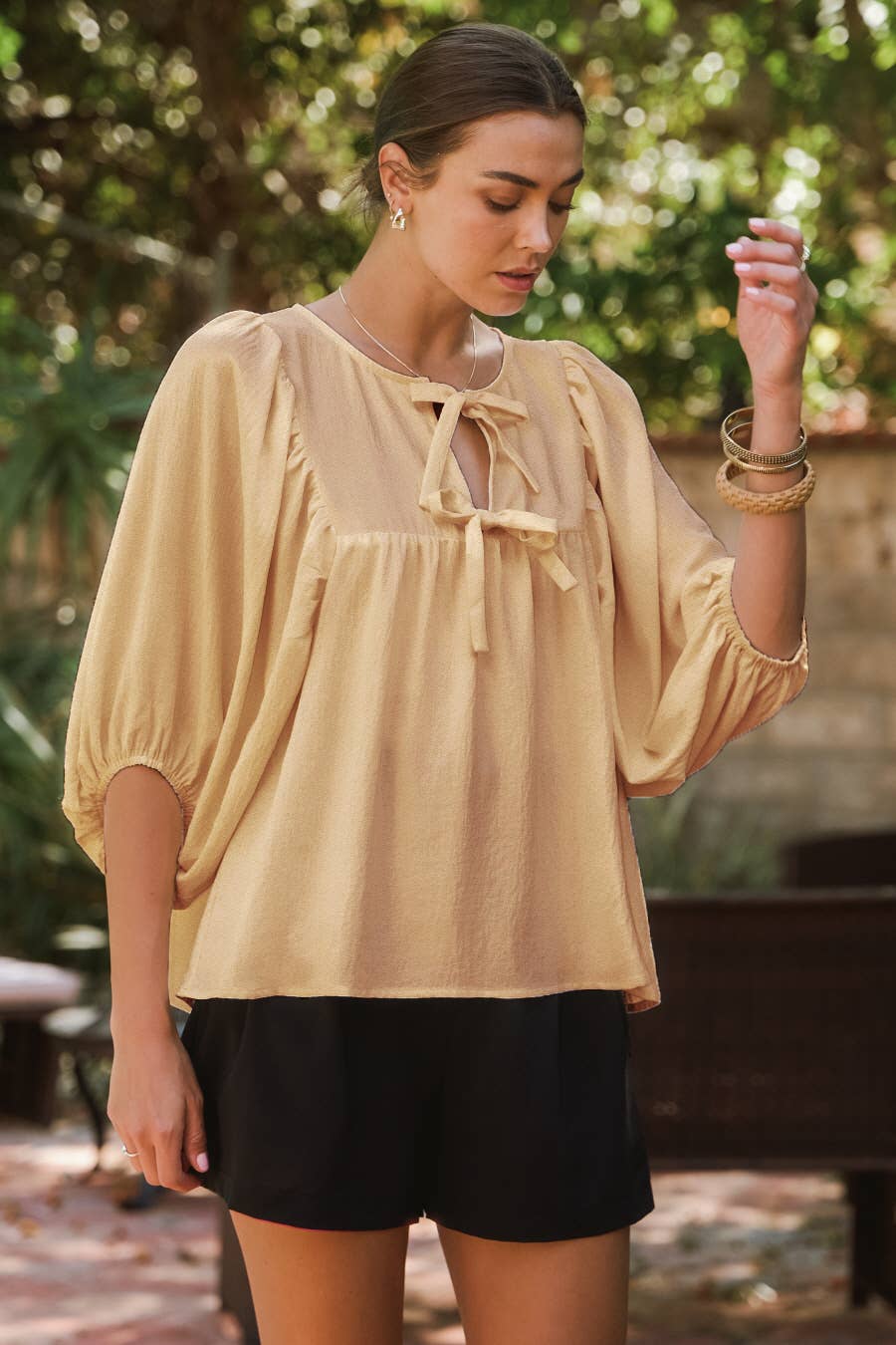 Oddi - Wholesale Blouse - Women's - Solid Airflow Batwing 3/4 Sleeve Top9