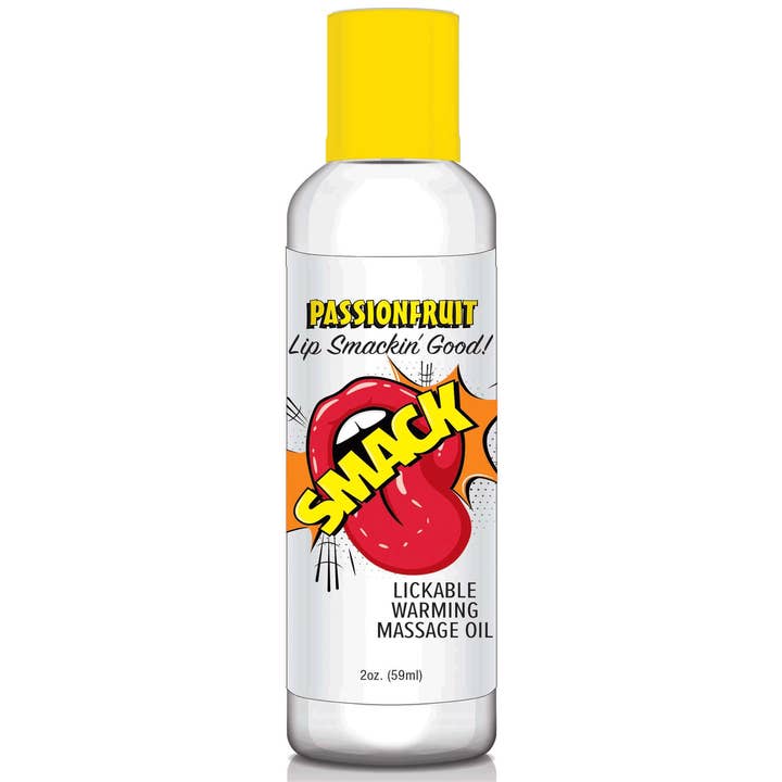 Little Genie Productions - Vendita all'ingrosso Olio/gel per massaggi - Olio da Massaggio Riscaldante e Labbra Smack - Frutto della Passione 2oz