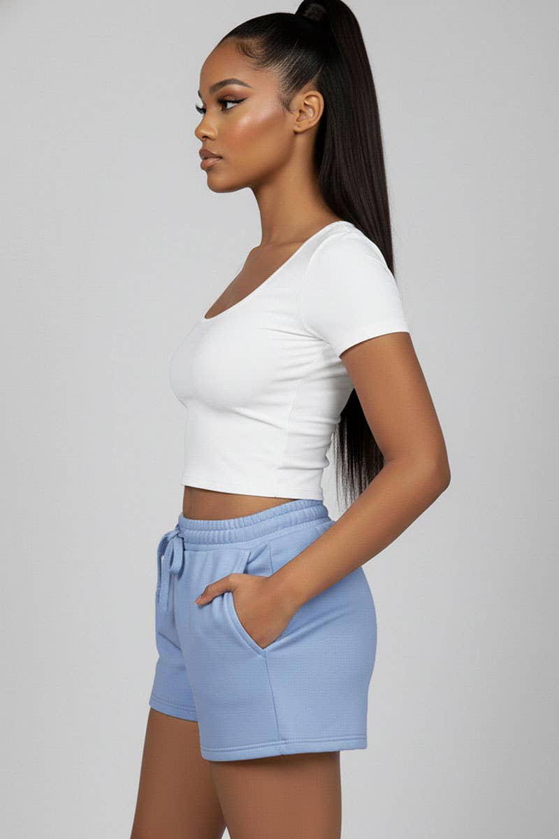 CAPELLA APPAREL - Wholesale Korte broeken - Dames - French Terry korte broek met verstelbare tailleband4