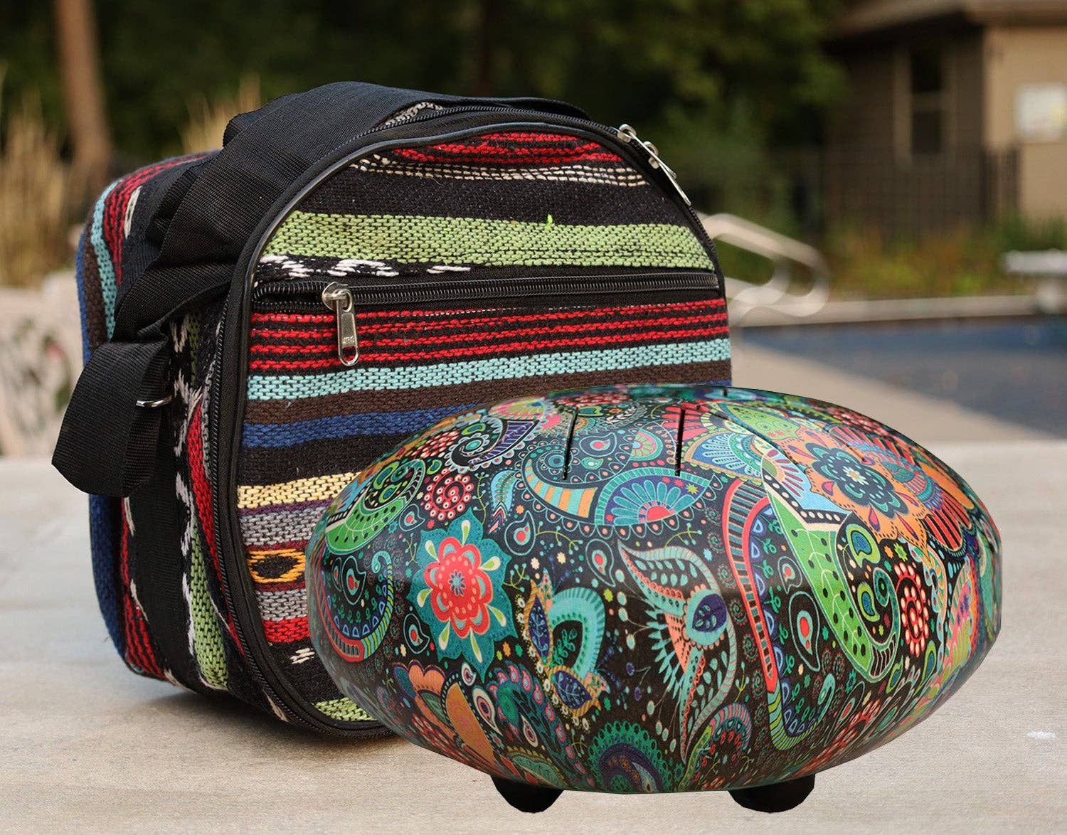 Lungta Imports - Wholesale Music Accessory - Steel Tongue Drum 8 Notes 10 Inches Tank Drum, Handpan Drum, Chakra Drum, Percussion with Mallets and Travel Bag7