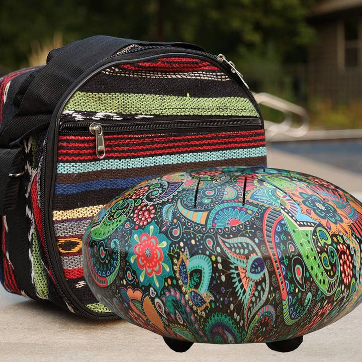 Lungta Imports - Wholesale Music Accessory - Steel Tongue Drum 8 Notes 10 Inches Tank Drum, Handpan Drum, Chakra Drum, Percussion with Mallets and Travel Bag7