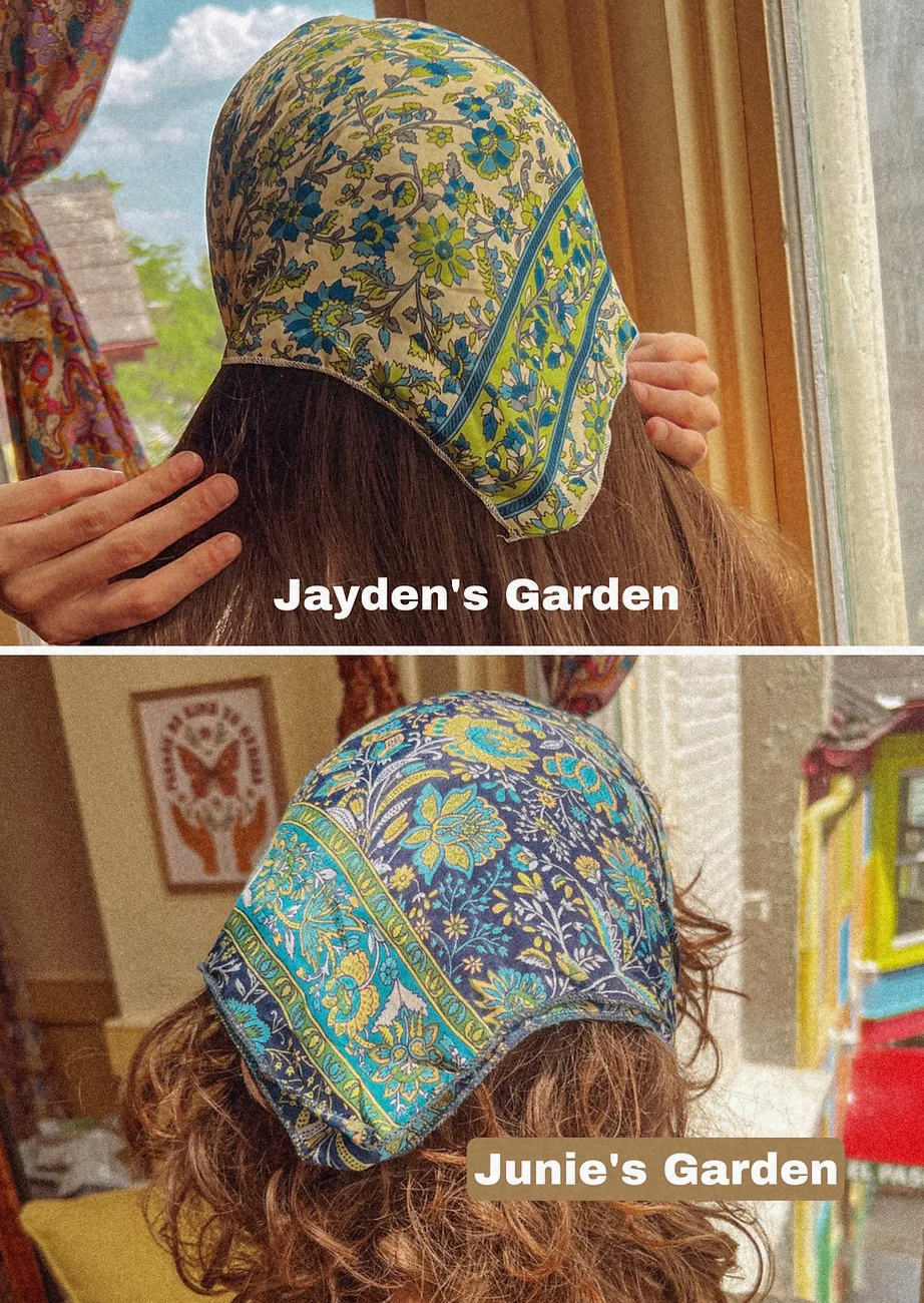 Gardenbelle Shop - Wholesale Bandana - Women's - Hippie Bohemian Silk Bandana, Floral Hair Scarf8
