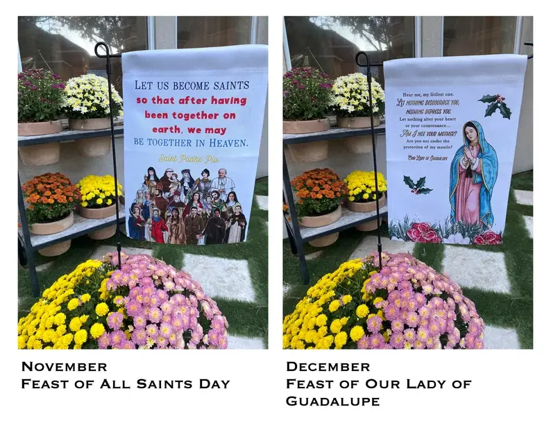 Meyer Market Designs - Wholesale Flag - Catholic Garden flags. Marian garden. Sacred heart flag.6