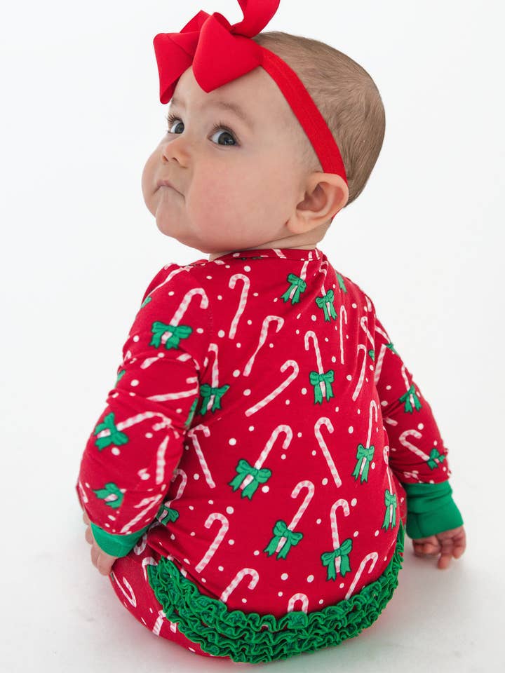 Red SoftSnooze™ Baby Girls Bamboo Viscose Candy Cane Cutie Convertible Ruffle One Piece Footie Pajama
for wholesale on Faire0