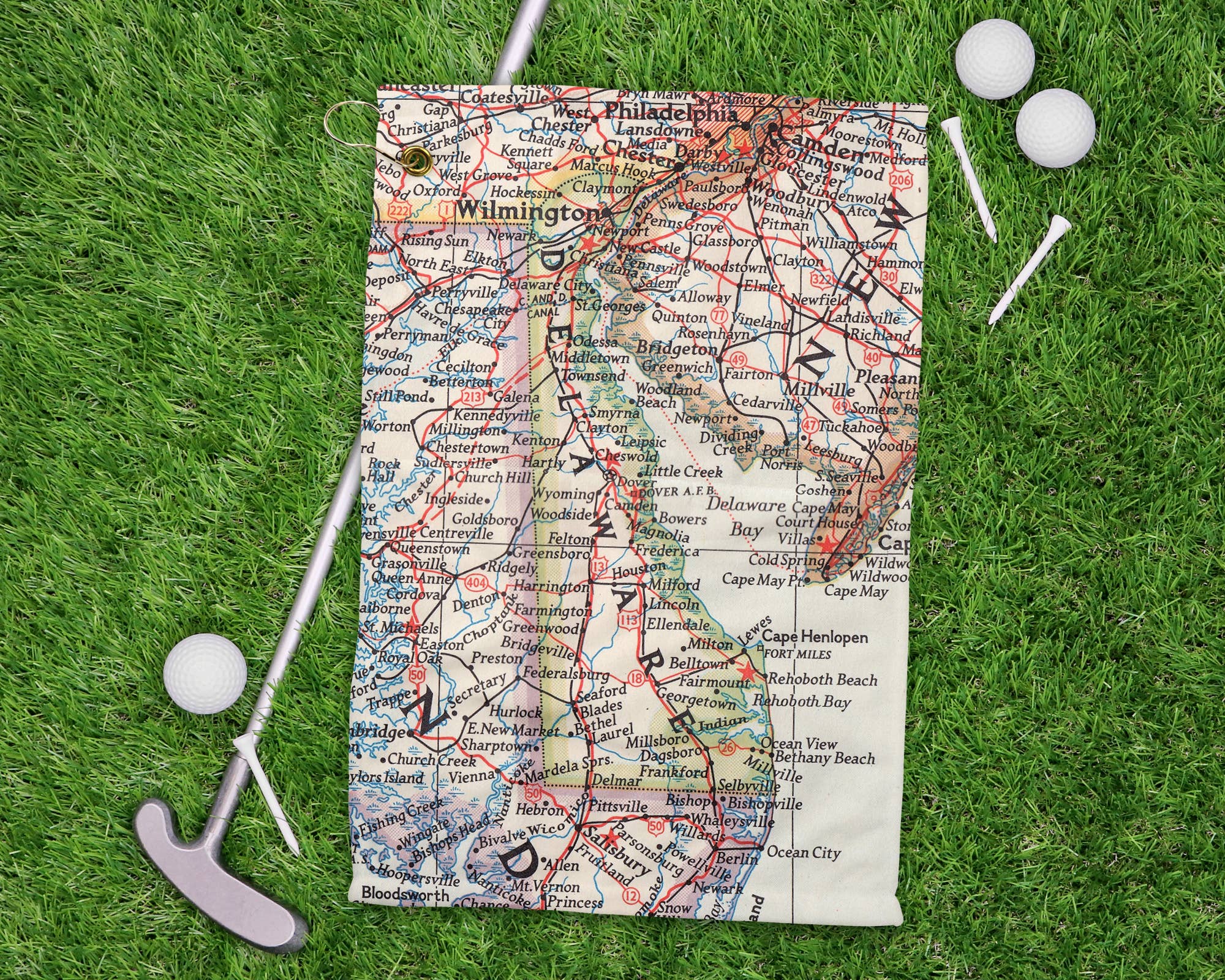Daisy Mae Designs - Wholesale Sports Towel - Delaware Map Golf Towel Athletic Tennis Towel0