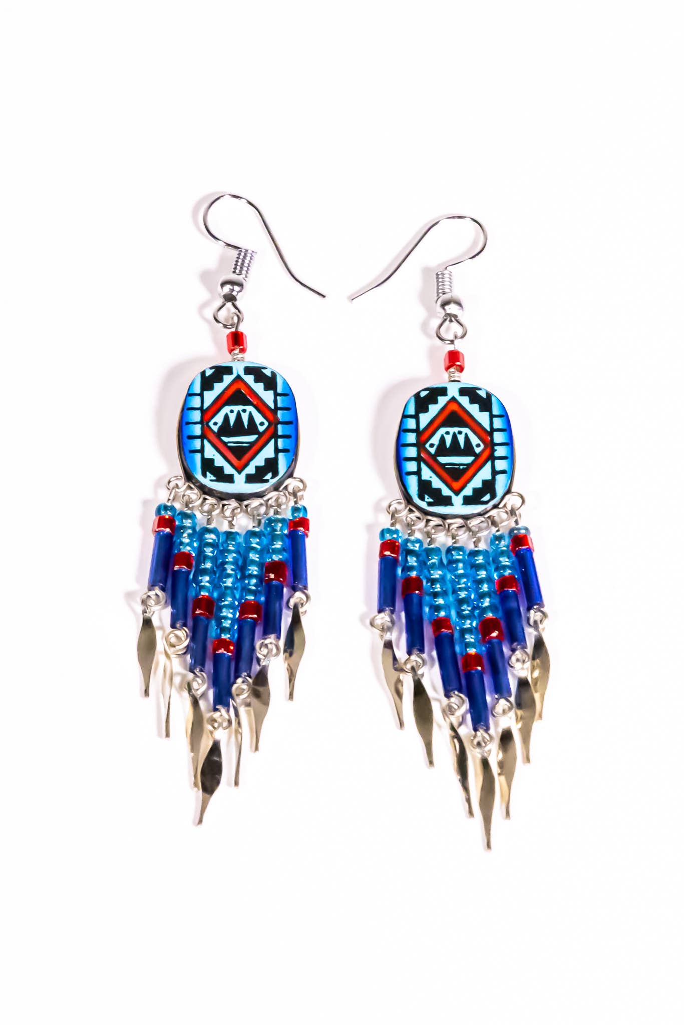 Shelley Enterprises Inc. - Vendita all'ingrosso Orecchini pendenti - 7601-Orecchini dipinti, fatti a mano con perline ceche22