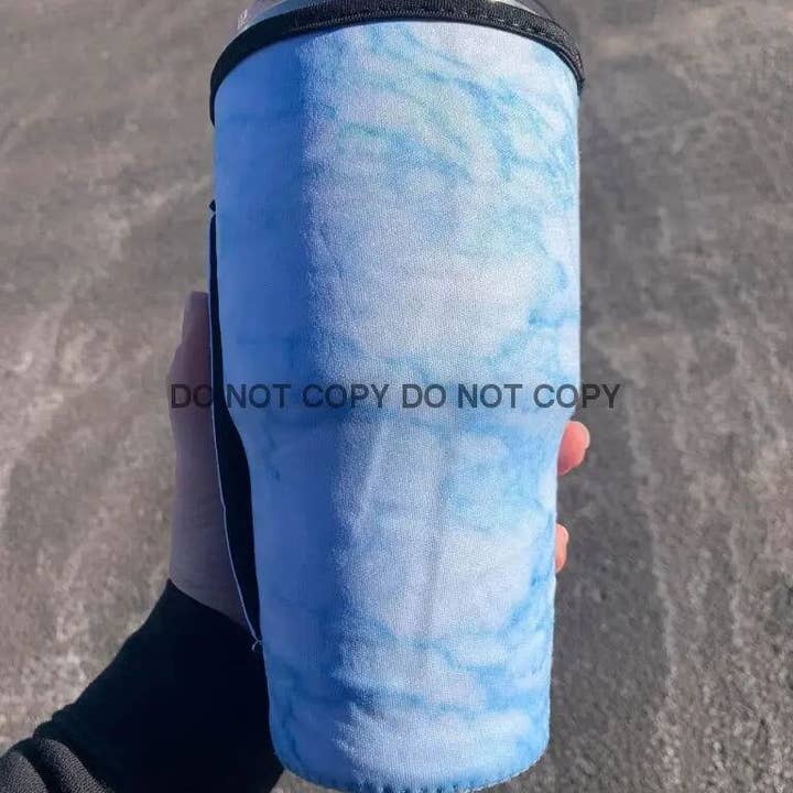 Kims Korner - Wholesale Drink Huggers & Koozies - 30 OZ Blue Marble Cup Cover