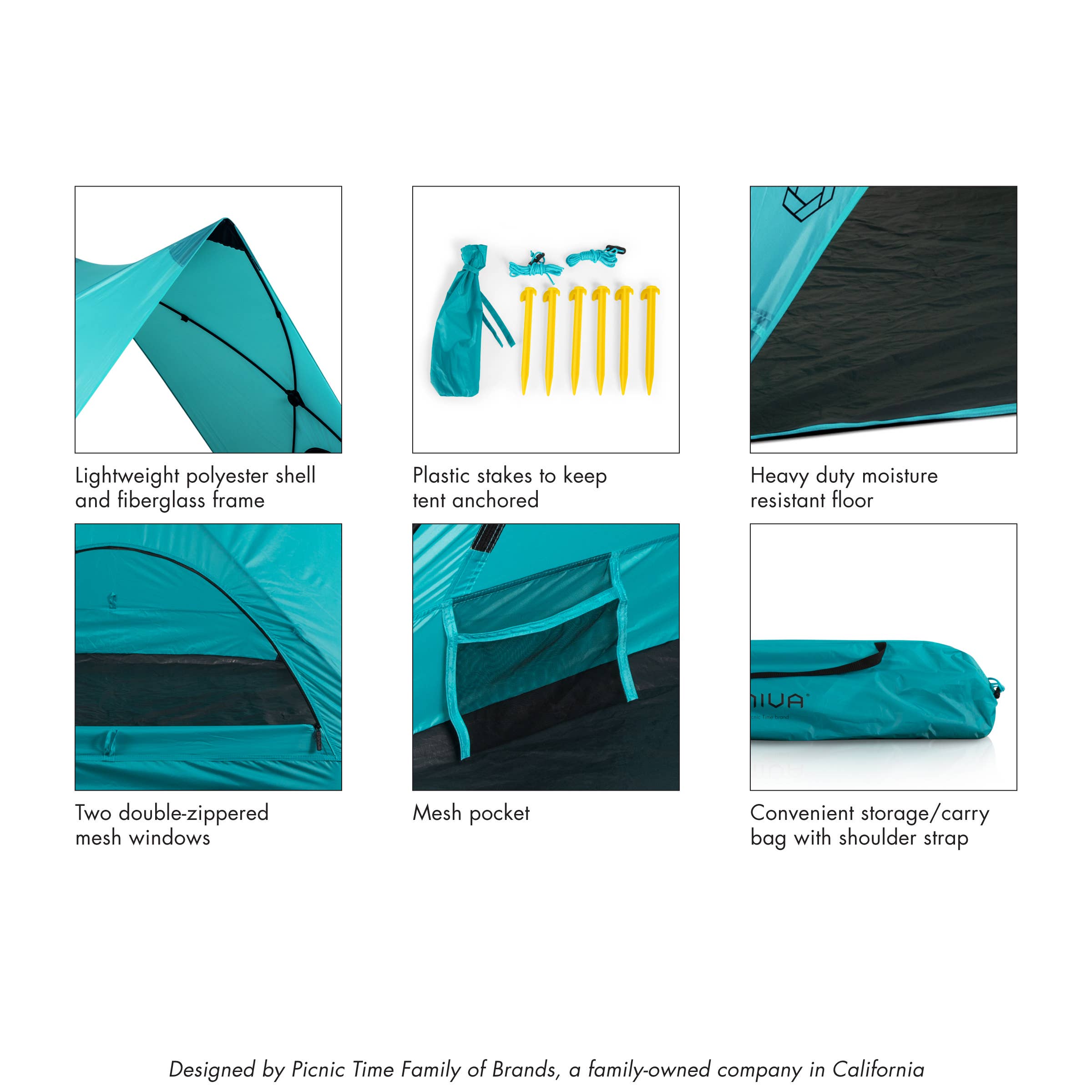 Ice Blue Pismo A-Frame Portable Beach Tent, (Ice Blue) for wholesale on Faire4