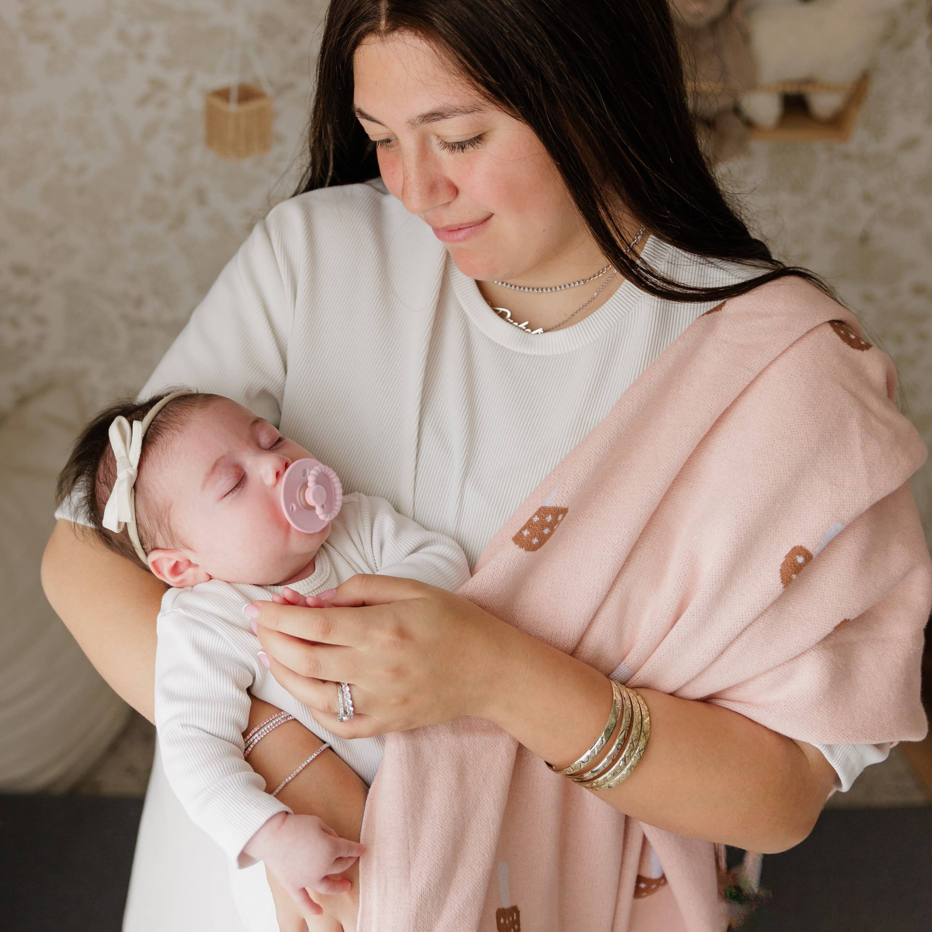 Bleu La La - Wholesale Receiving blanket – Baby - 100% Luxury Cotton Swaddle Receiving Baby Blanket - Mushroom8