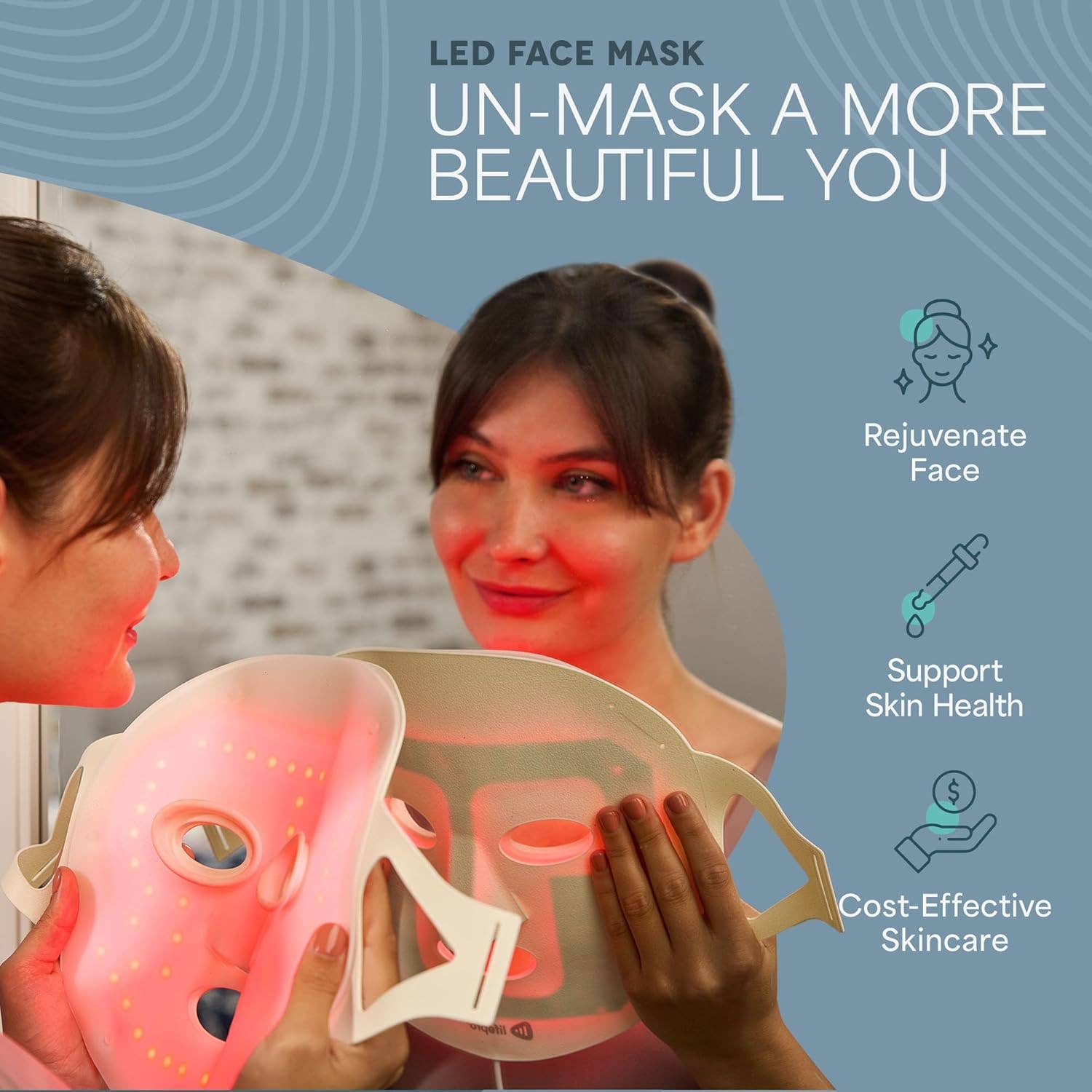 LifePro - Wholesale Body Massager - LifePro LED Light Therapy Mask 3 Color Face & Neck-Portable1