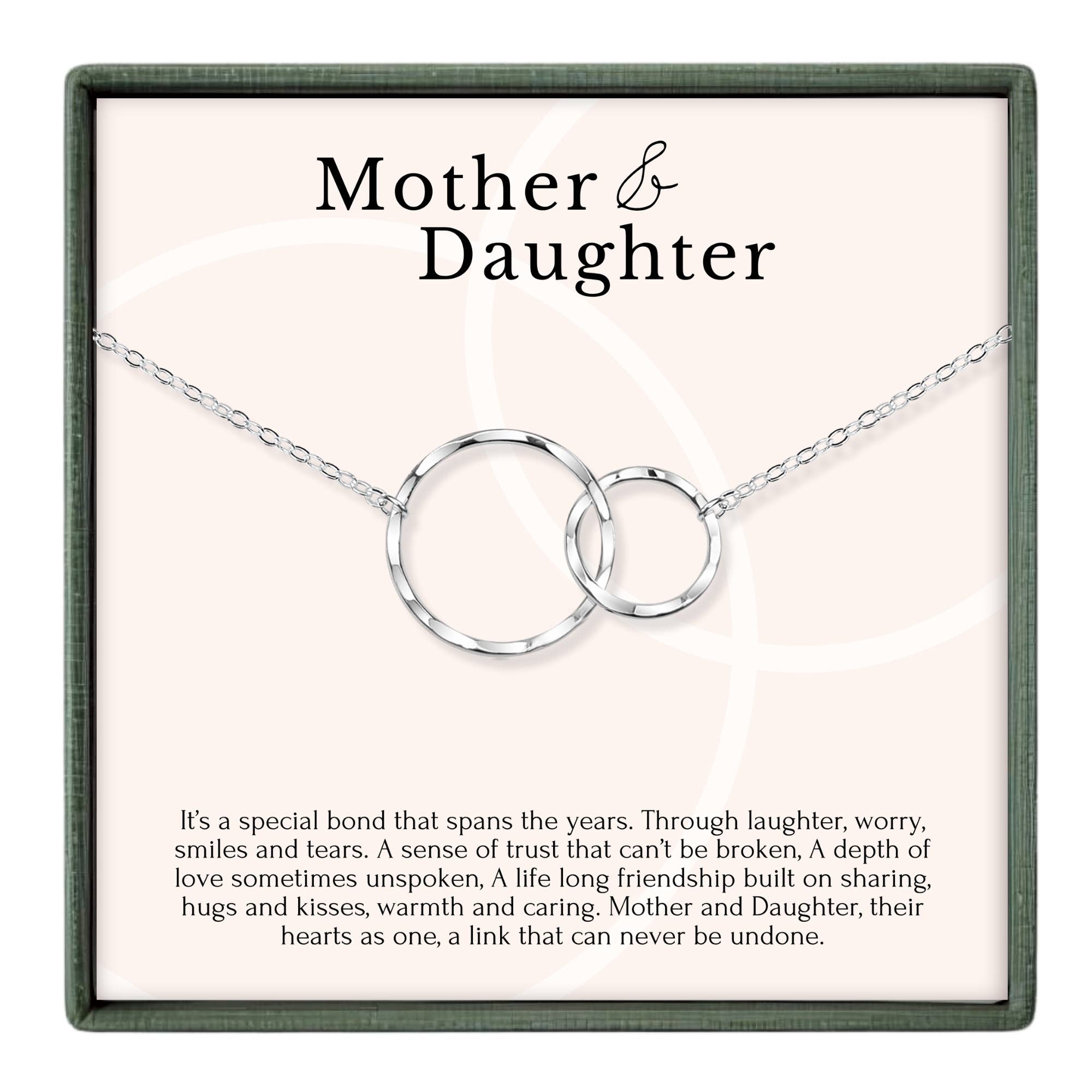 hope love shine - Wholesale Jewelry Set - Mother-Daughter Necklace Set Mother's Day Gift 2 Circle Ring1