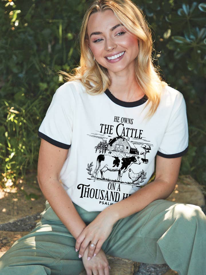 HAN EJER THE CATTLE Ringer Graphic Top for engroshandel hos OAT COLLECTIVE