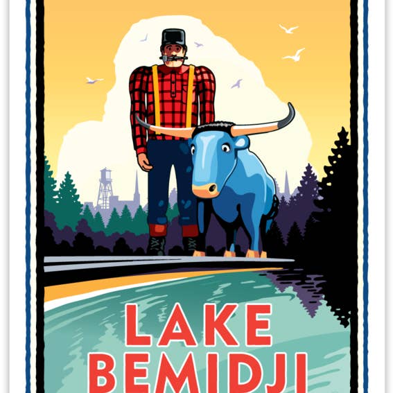 Legendary Landmark Art Prints - Wholesale Sticker - Lake Bemidji Sticker
