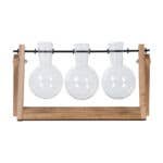Esschert Design USA - Wholesale Vase - 3 Vase Cutting Stand, Wood/Glass