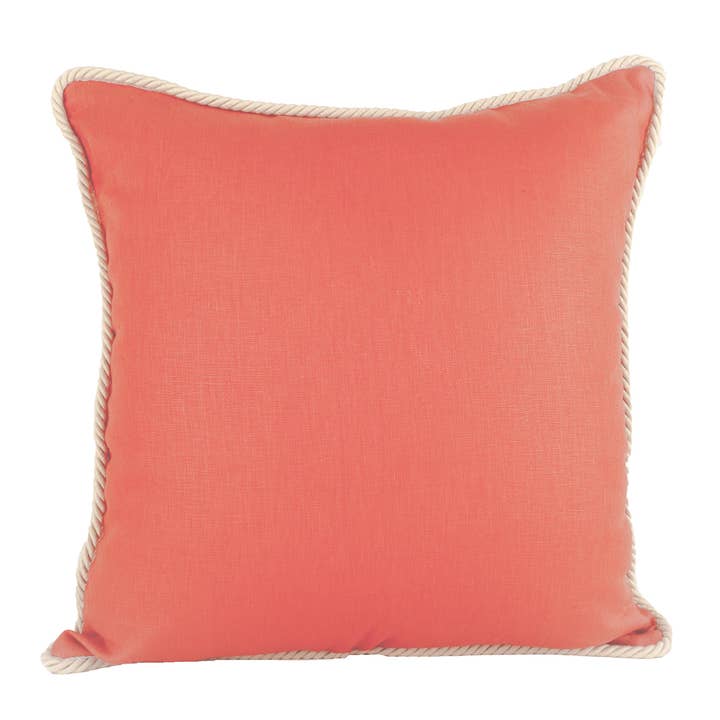 Ox Bow Decor - Wholesale Throw/Decorative Pillow - Unique Designs/Solids/ Solid Coral Linen Pillow