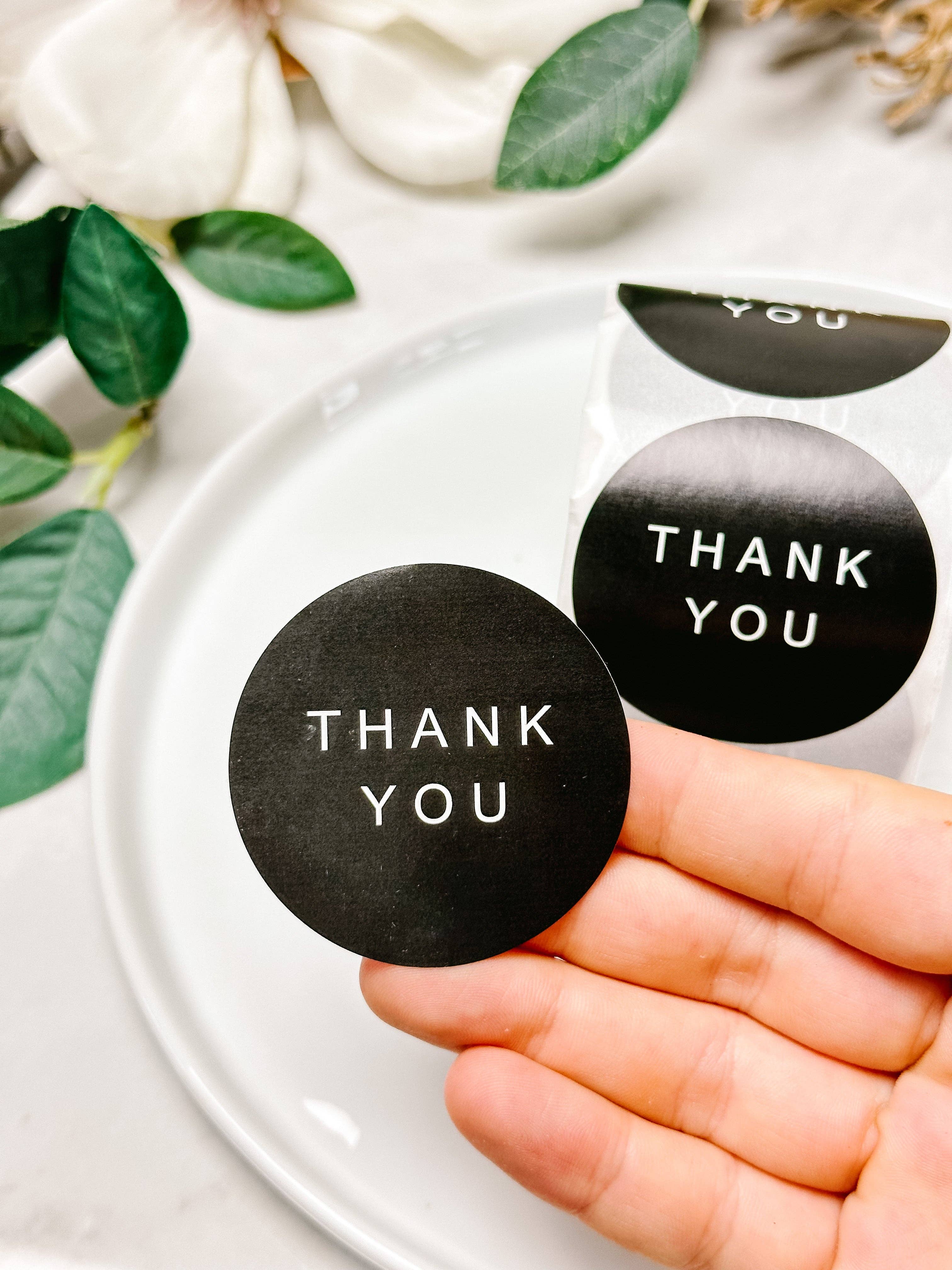 Tera Clay - Wholesale Craft Tool - Roll of 500pcs “Thank You” Packing Stickers in Black2