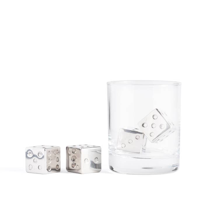 Fox Run Brands - Wholesale Drink Chilling Cubes - Outset Stainless Steel Dice Whiskey Stones, Set 4, 1.06”