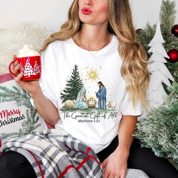 Comfort Colors Religious Nativity Shirt, Christian Xmas Tee for wholesale by Glaime