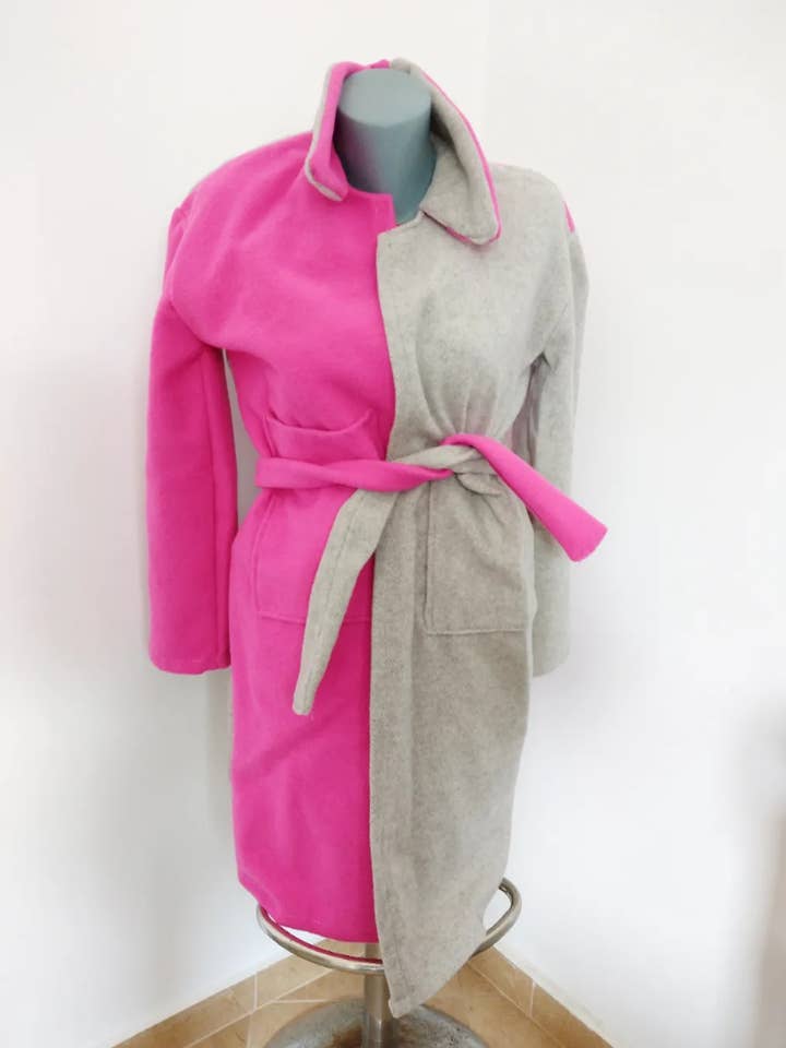 FUCHSIA ROSA OCH GRÅ TVÅFÄRGAD KAPPA för wholesale av Minnirella
