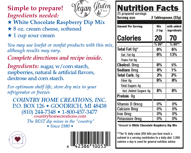 Country Home Creations - Wholesale Dip - White Chocolate Raspberry Dip Mix1
