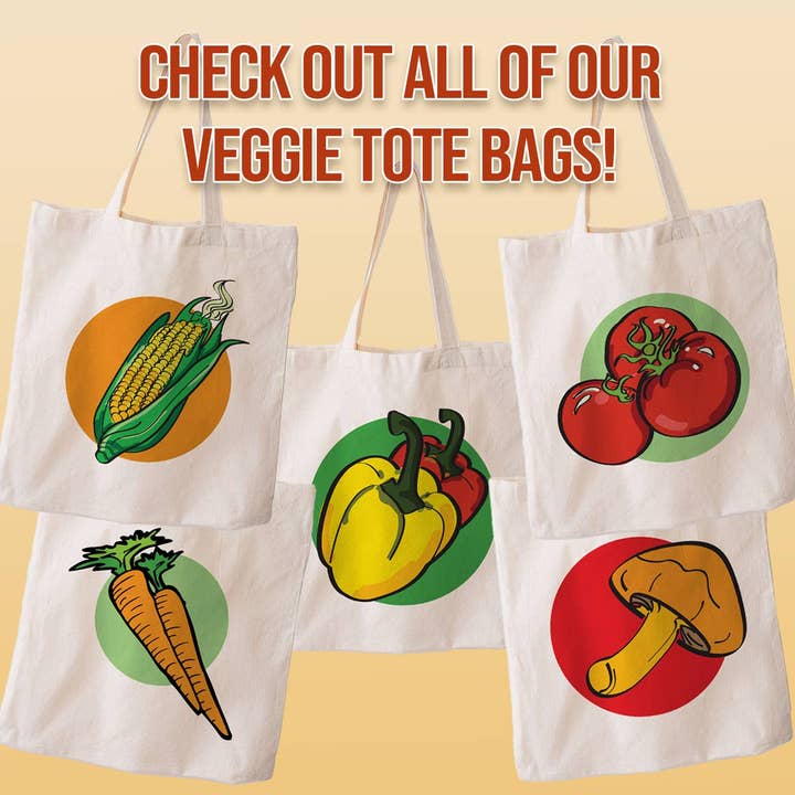 Retro Vegetable Designs Large Canvas Grocery Tote Market Bag for wholesale by RetroPlanet