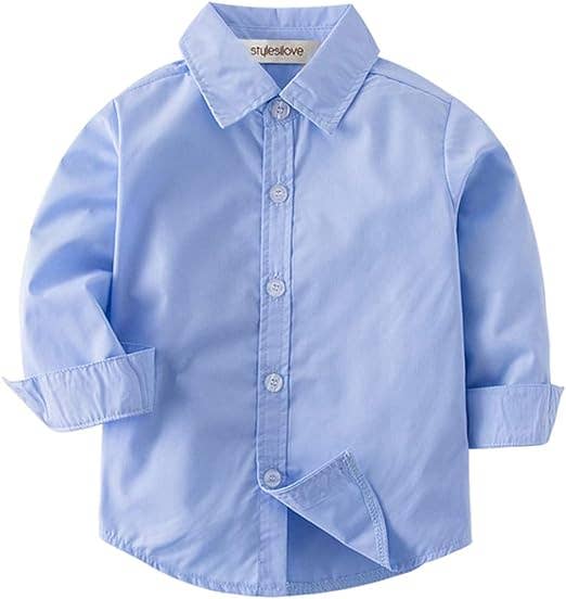 Fennco Styles – Engroshandel Skjorte med buttondown – Børn – Blå bomuldsskjorte med knapper – Baby & småbørn0