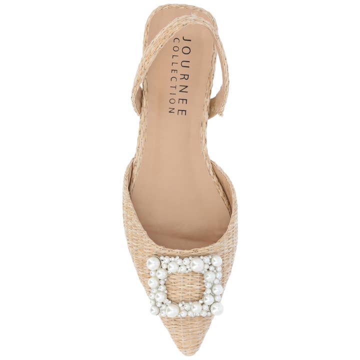 Journee - Wholesale Flats - Women's - Hannae Slingback Flats In Faux Raffla9