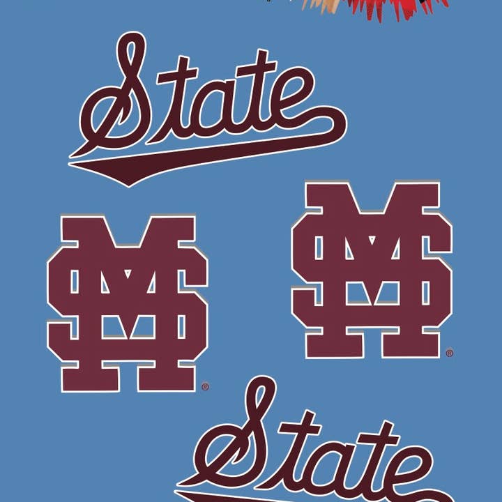 Tatuajes Temporales Mississippi State Game Faces® para venta al por mayor de Fanapeel / Gamefaces