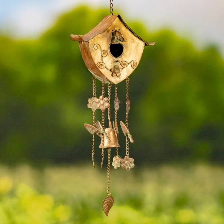 Zaer Ltd. International - Wholesale Wind Chime - Hanging Birdhouse Wind Chimes - 6 Assorted Styles