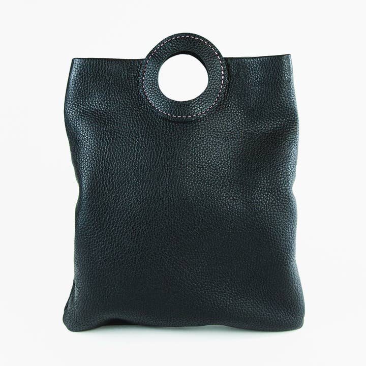 Daphne Foldover Clutch - Pebbled Lakritze für den Großhandel von Honeymouth