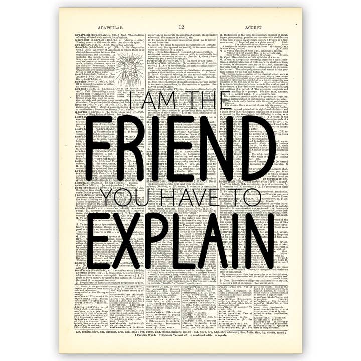 Kunstdruk Woordenboekpagina | Vintage | Ik Ben De Vriend voor wholesale door Vintage Dictionary Art