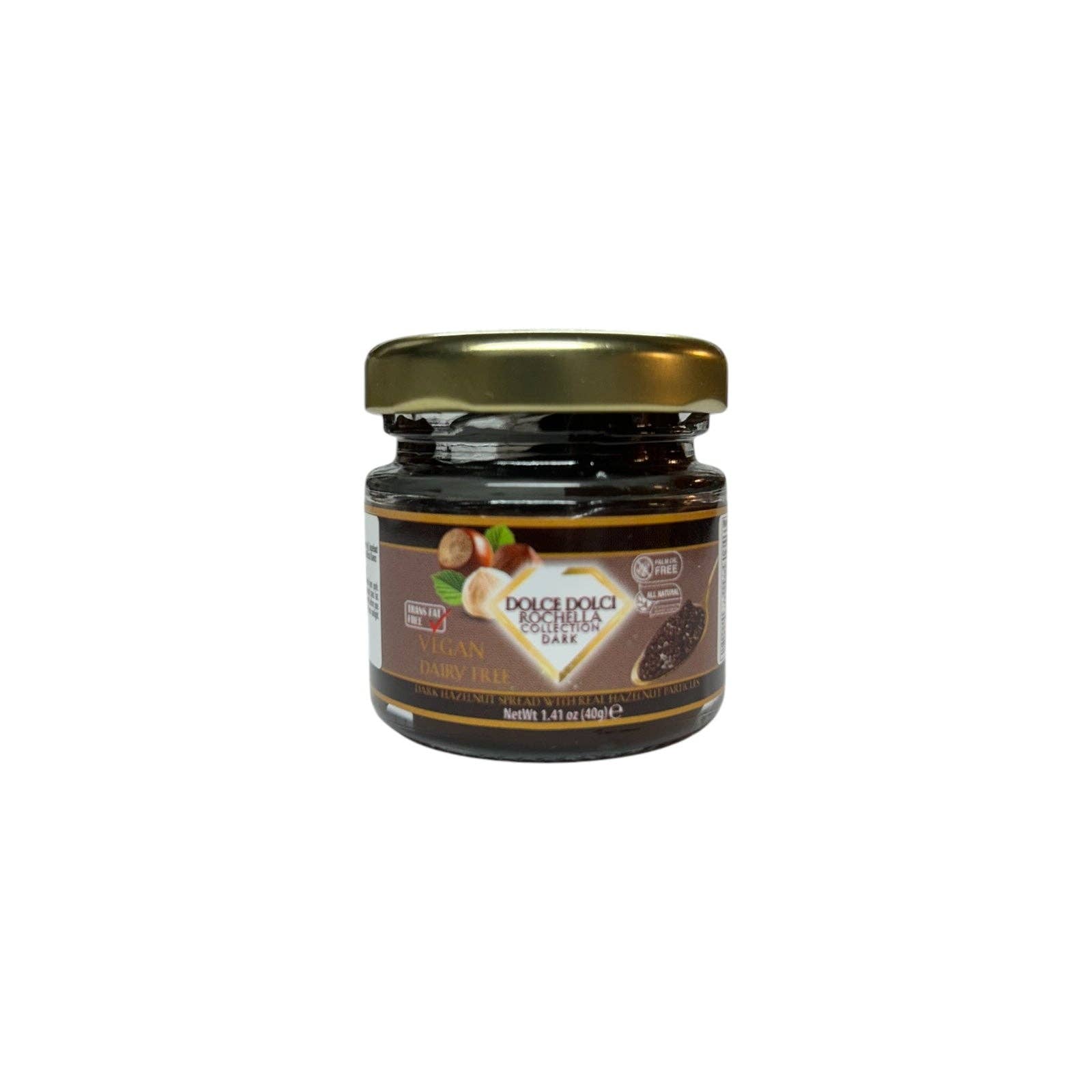 Made in eatalia – wholesale Nut butter – Dolce Dolci Rochella Collection Dark Mini Glass jar 40g0