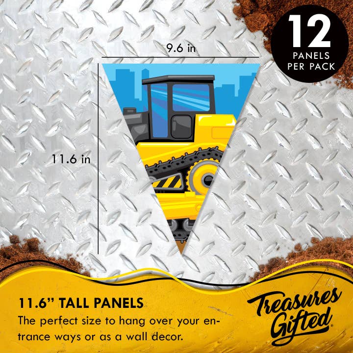 Treasures Gifted - Wholesale Party Sign/Banner - Construction Banner Pennant - Construction Party Supplies