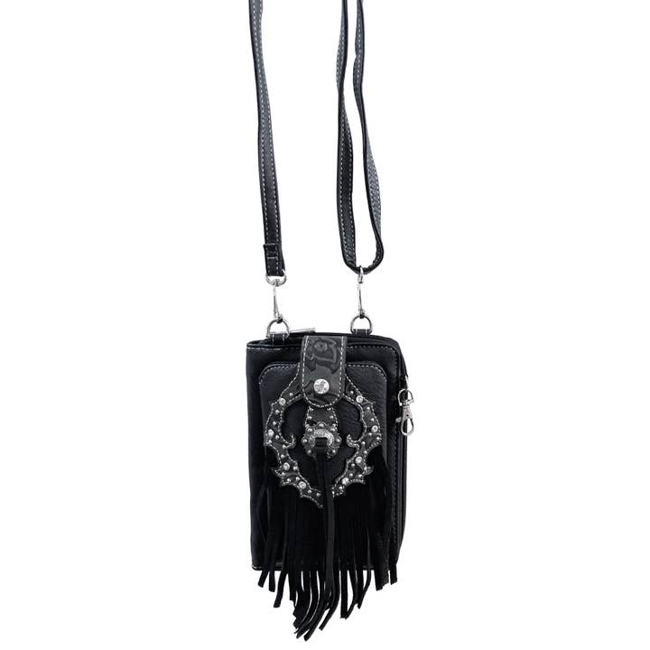 Lunar Deer - Wholesale Phone Wallet - Women's - Western Fringe Women's Crossbody Phone Wallet