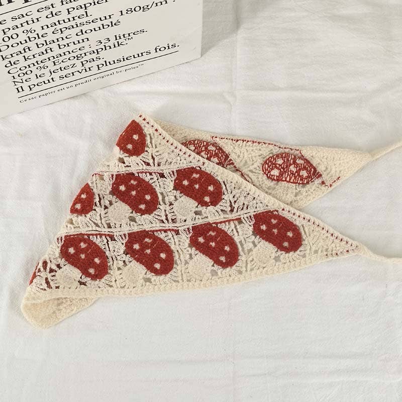 MKS America - Wholesale Bandana - Women's - Cherry Strawberry Floral checkered Crochet Bandana -56colors26