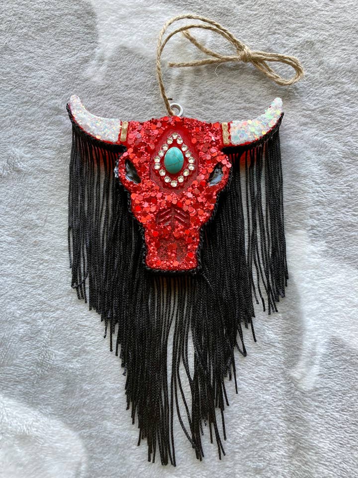 Freshie voiture frange tête de mort de taureau western pour la vente par AndersonDesignsMS