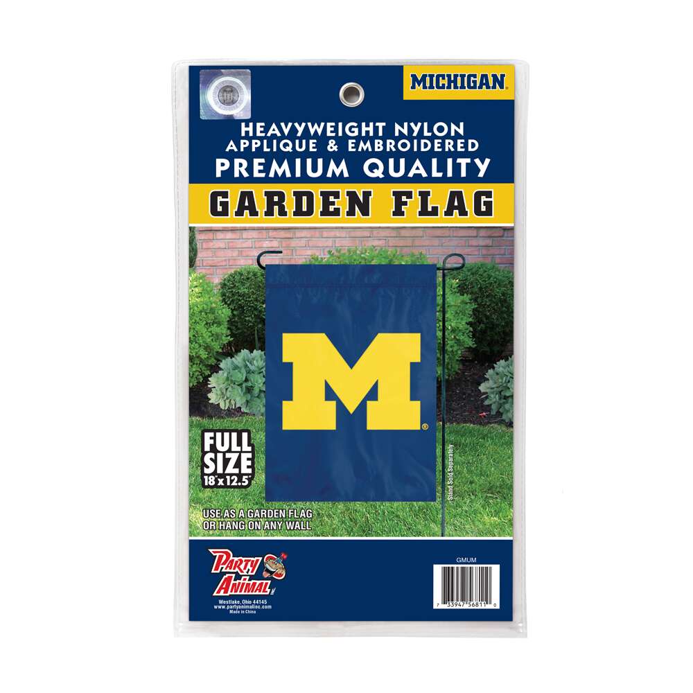 Party Animal, Inc. - Vente Drapeaux - Drapeau de jardin haut de gamme Michigan Wolverines2