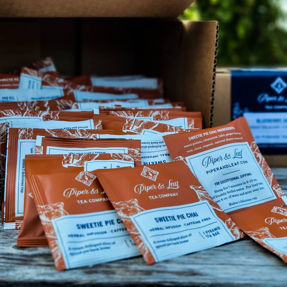Piper & Leaf Artisan Tea Co – wholesale Tepåsar – Sweetie Pie Chai individuellt förpackade tepåsar - 50ct1
