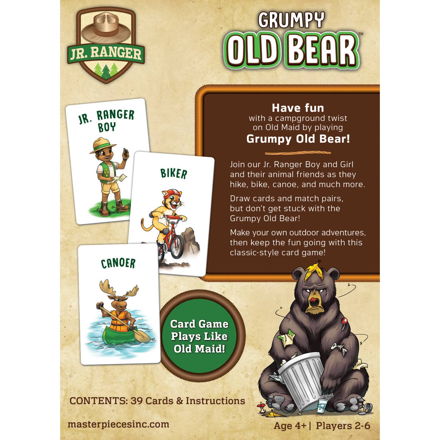 Masterpieces Puzzles - Wholesale Card Game - Jr. Ranger Grumpy Old Bear Card Game2