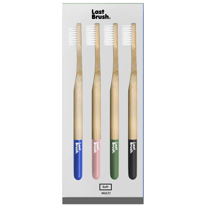 Last Brush - Multipack Bamboo Toothbrushes (4 brushes) for wholesale by The Last Co.