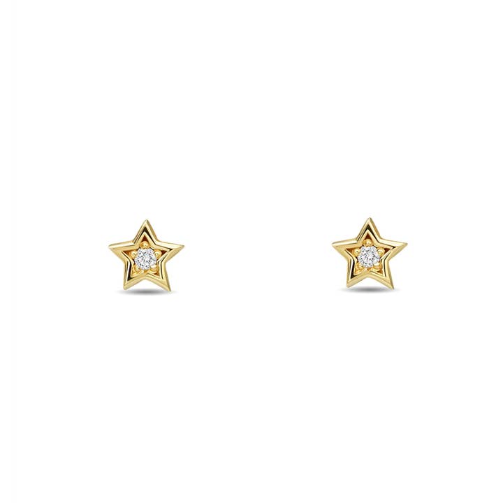 MOSUO Jewellery – Engroshandel Ørestikkere – 14 K guld diamant stjerne Stud Øreringe