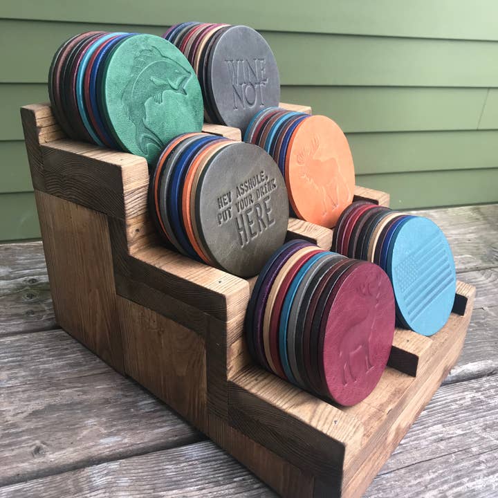 Jimmyrockit - Wholesale Coasters - Leather Coaster - Bucking Horse and Rider4