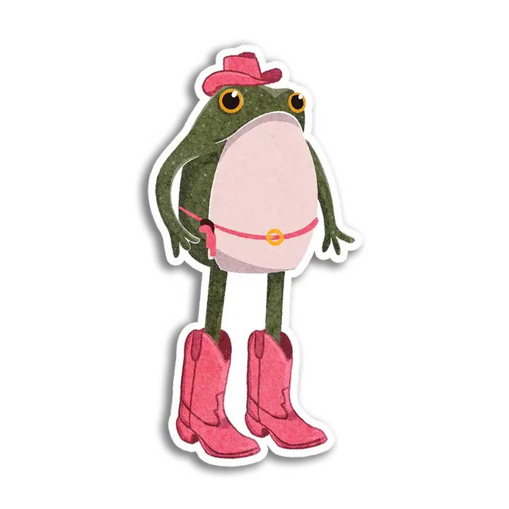 Autocollant Cowgirl Frog pour la vente par Stick With Finn