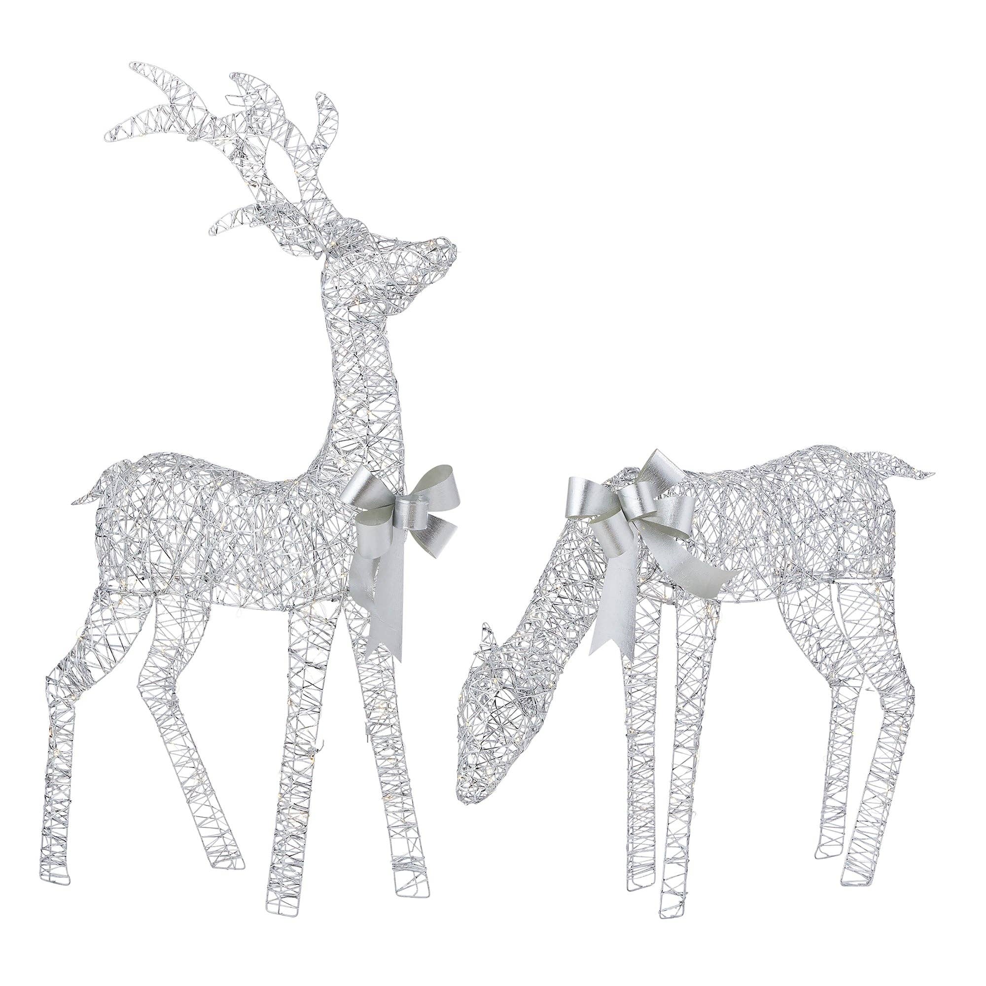 Seasonal LLC - Wholesale Christmas Decoration - Metallic Silver Reindeer with Warm White LED Lights (Plug In) Sold Separately7