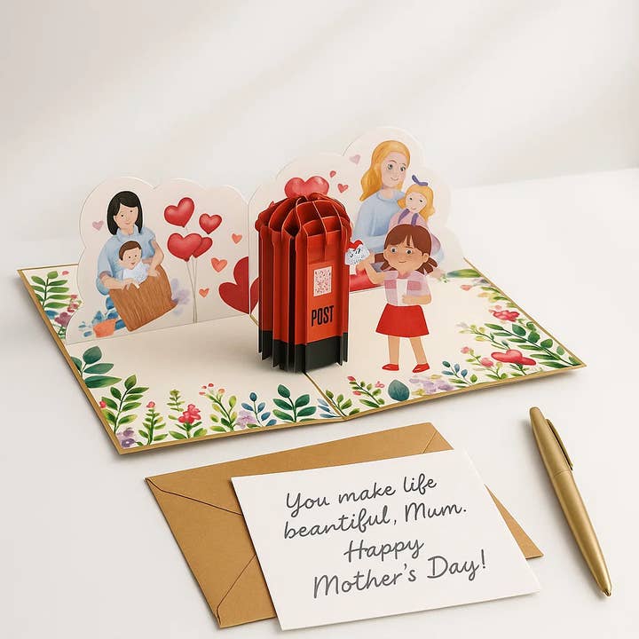 CARTE DE VŒUX POP-UP PETIT MOT D'AMOUR, Carte Pop-Up 3D pour la vente par The Paper Mix